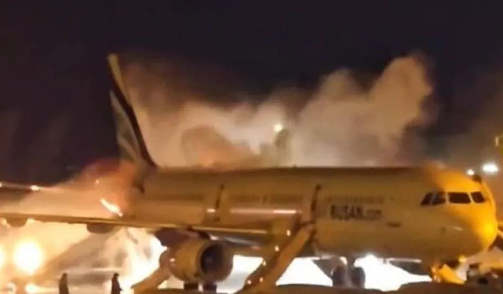 Zapalio se avion na pisti u Južnoj Koreji