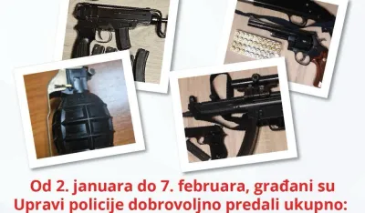 Građani juče predali 37 komada oružja, sedam ručnih bombi, municiju...