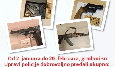 Građani do danas policiji predali 2686 komada oružja, 94.398 komada municije