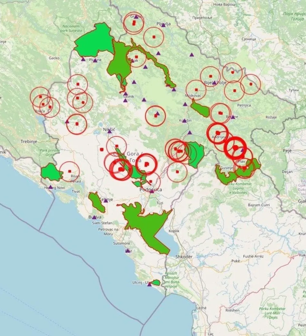 Aktivni požari u Crnoj Gori