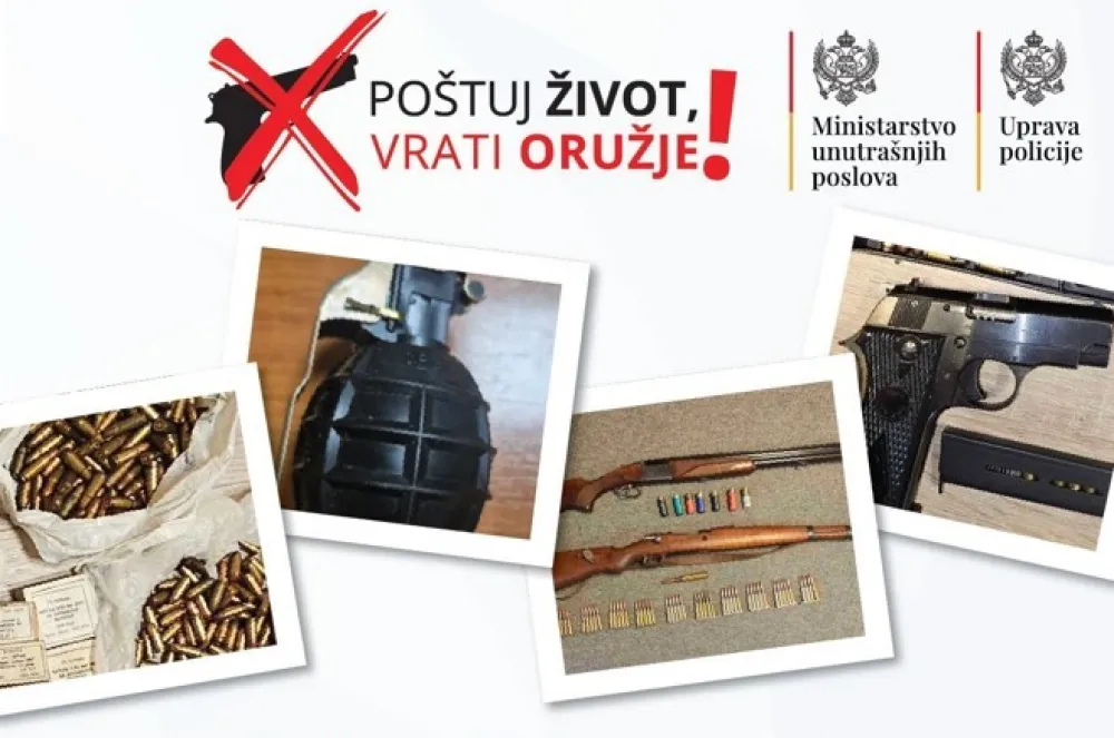 UP: U prethodnih sedam dana vraćen 31 komad oružja, 599 komada municije i pet ručnih bombi