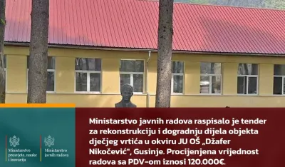 Raspisan tender za rekonstrukciju vrtića u Gusinju
