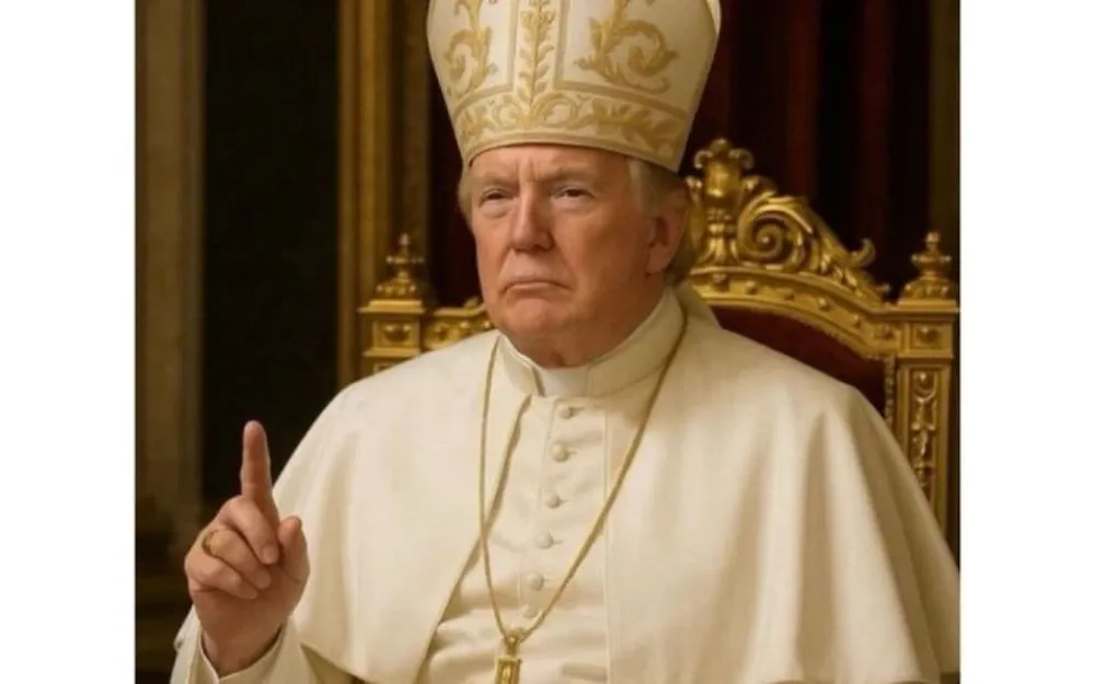 DOnald Tramp kao Papa, AI generisana fotografija
