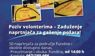 Mje&scaron;tanima Fundine podijeliće oko 50 naprtnjača za ga&scaron;enje požara