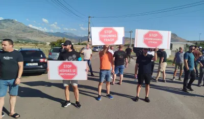 (VIDEO) Blokiran put ka Dino&scaron;i: Stanovnici ne daju gradnju pete sanitarne kade