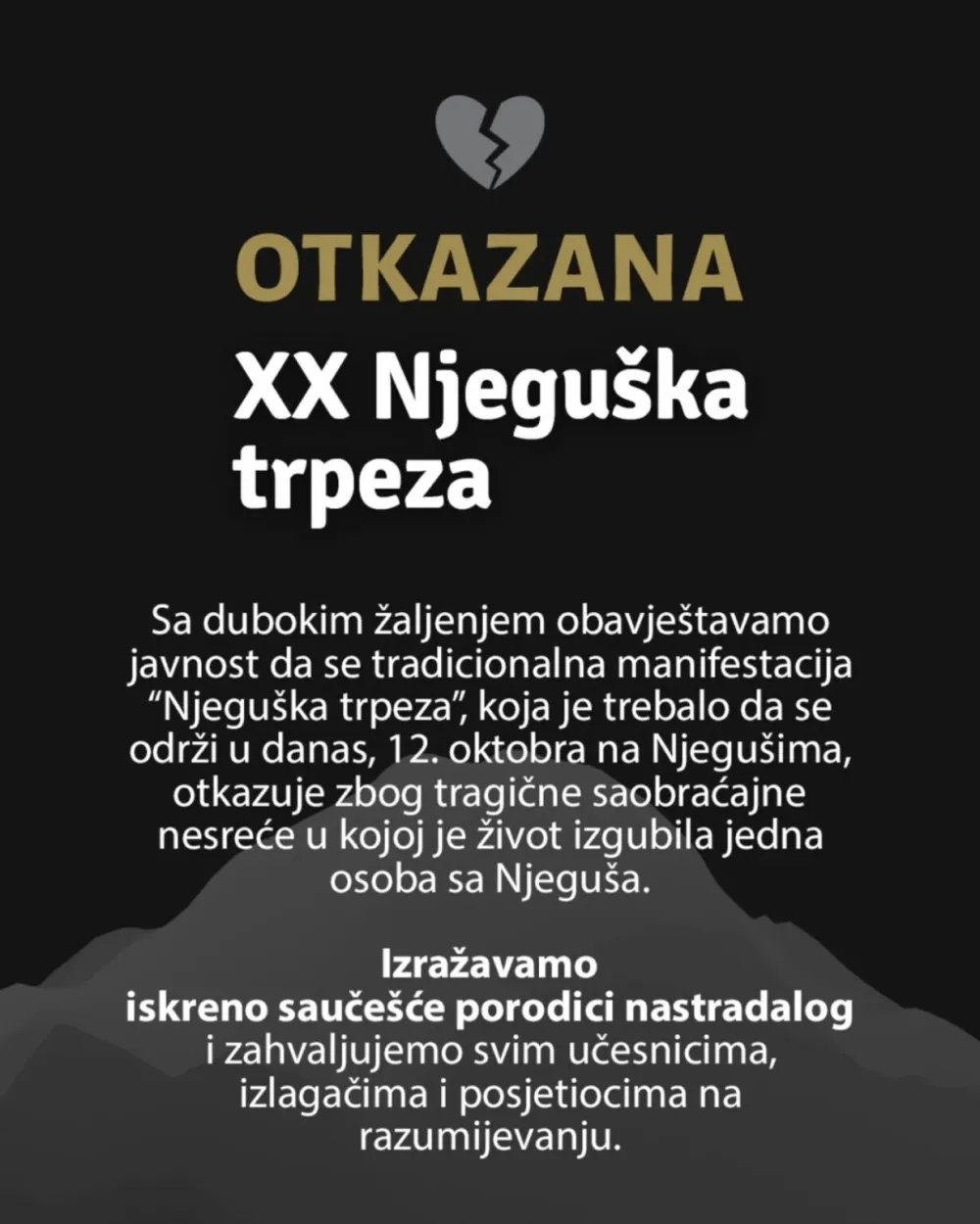 Otkazana Njegu&scaron;ka trpeza