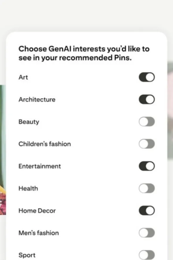 Pinterest smanjuje količinu AI slika