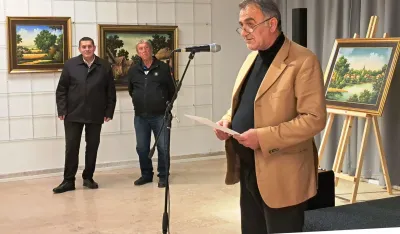 (Foto) Izložba slika Save Stojkova u Nik&scaron;iću: Duh vojvođanske ravnice