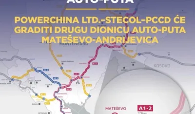 Monteput: Cijena gradnje druge dionice auto-puta veća zbog aktuelnih trži&scaron;nih uslova i obima radova