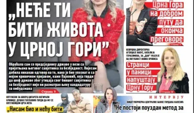Naslovna strana "Dana" za 27. januar 2026.