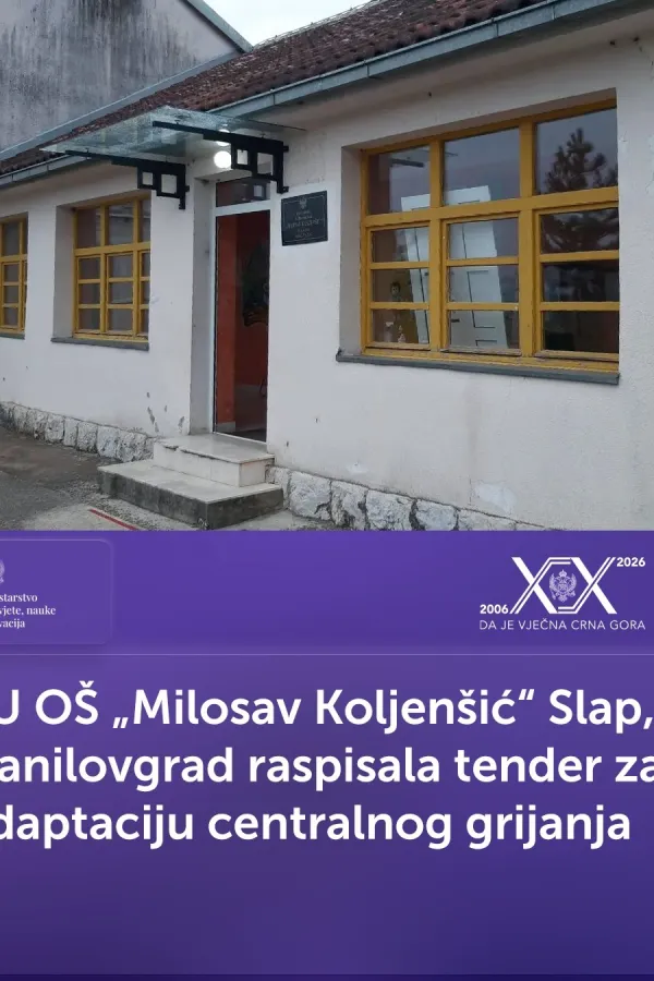 Raspisan tender za adaptaciju grijanja u O&Scaron; "Milosav Koljen&scaron;ić" u Danilovgradu