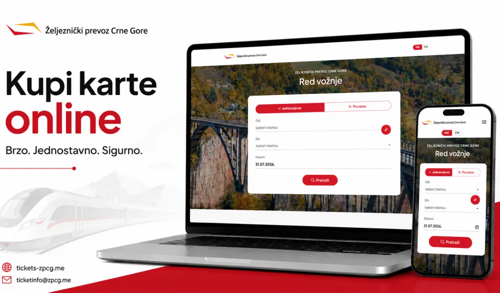 ŽPCG uvela internet prodaju voznih karata: Putnici od danas karte mogu kupiti onlajn