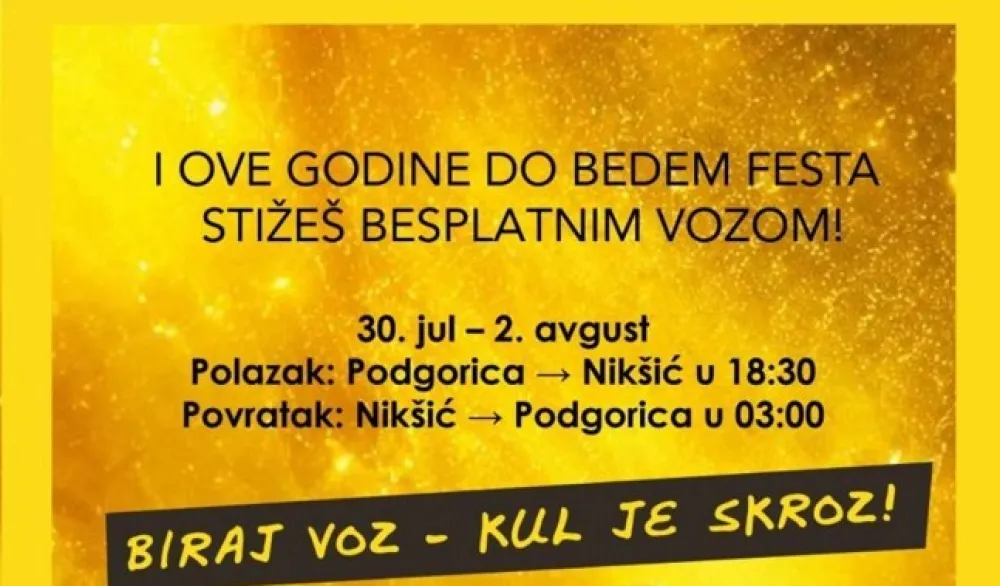 Besplatan prevoz za posjetioce Bedem festa: Biram voz, kul je skroz